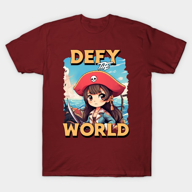 Girl Pirate Defy The World T-Shirt by Tip Top Tee's